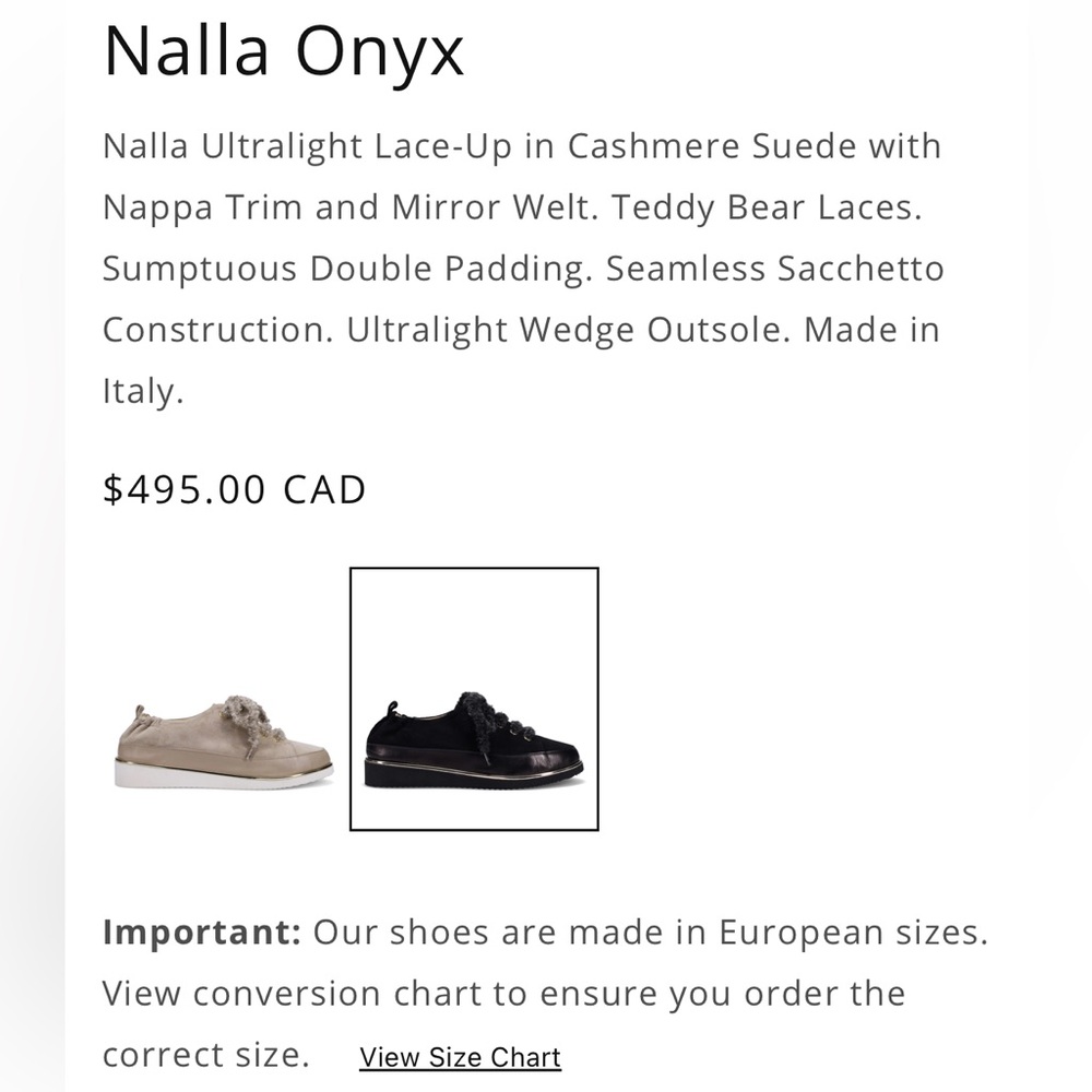 NEW Ron White Nalla Onyx Wedge Sneaker Cashmere Suede Teddy Bear Laces Italy - Picture 13 of 16